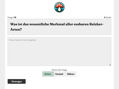 Screenshot der App mit Frage und Antwort
